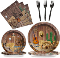 Tevxj navy blue and silver happy birthday tableware set with plates, napkins and forks for 24 - view 9