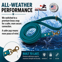 Biothane Leash, Brass, 6 ft x 5/8, Black – Essentials for Dogs - 5/8 / Teal - image 3