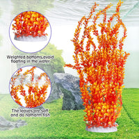 23" Tall Aquarium Plastic Plants - Orange（style B） - image 3