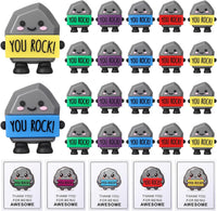 Gejoy 48 mini rubber positive figures with cards, potato, pickle, duck and flamingo