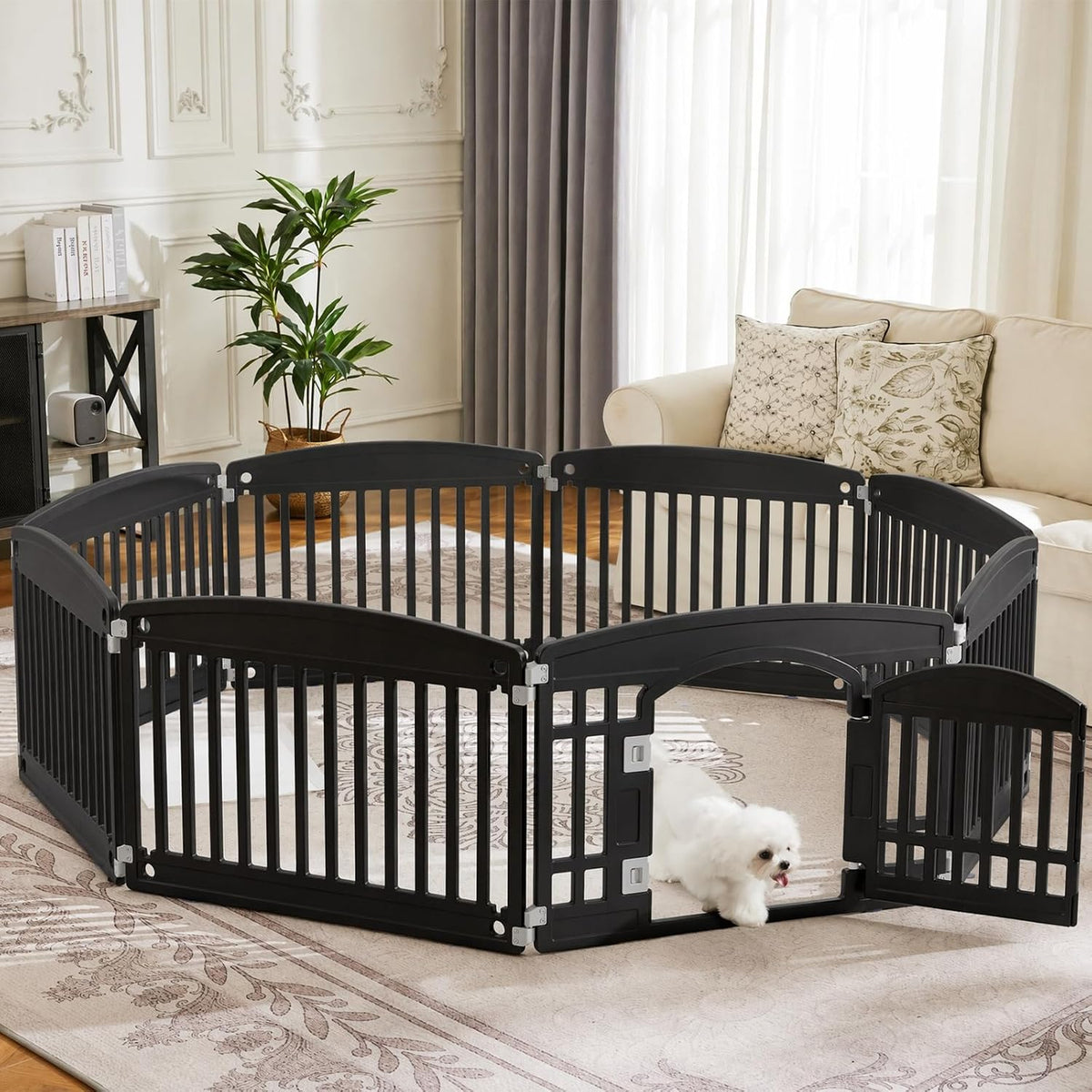 Sweetcrispy Dog Playpen, Plastic Puppy Pet Fence - Basic Black / 8 / 24 Inch - image 4