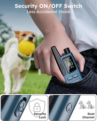 Jugbow Dog Shock Collar 2 Dogs (10-120Lbs) - 4200FT Dog Training Collar with Remote IPX7 Waterproof Electric Collar with 4 Training Modes, Rechargeable e-Collar for Lager Medium Small Dog Cyan Blue