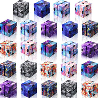 Sumind infinity cube fidget toys, 24 mini flip blocks in starry macaron colors