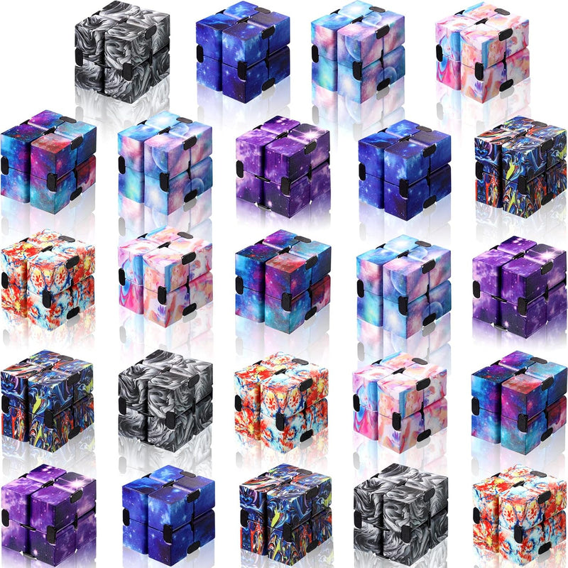 Sumind infinity cube fidget toys, 24 mini flip blocks in starry macaron colors