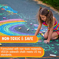 VEESA Washable Sidewalk Chalk for Kids, 10 Bright Colors - 1 Count (Pack of 52) - image 4