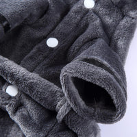 Pet Bathrobe Dog Pajama, Thickened Hooded - Grey / Medium - image 4