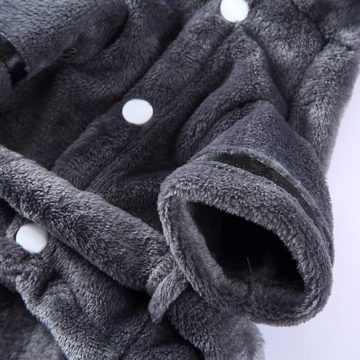 Pet Bathrobe Dog Pajama, Thickened Hooded - Grey / Medium - image 4