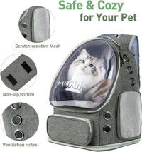 Cat Backpack Carrier Clear Bubble Window for Cats & Small Dogs up - Gray - image 3