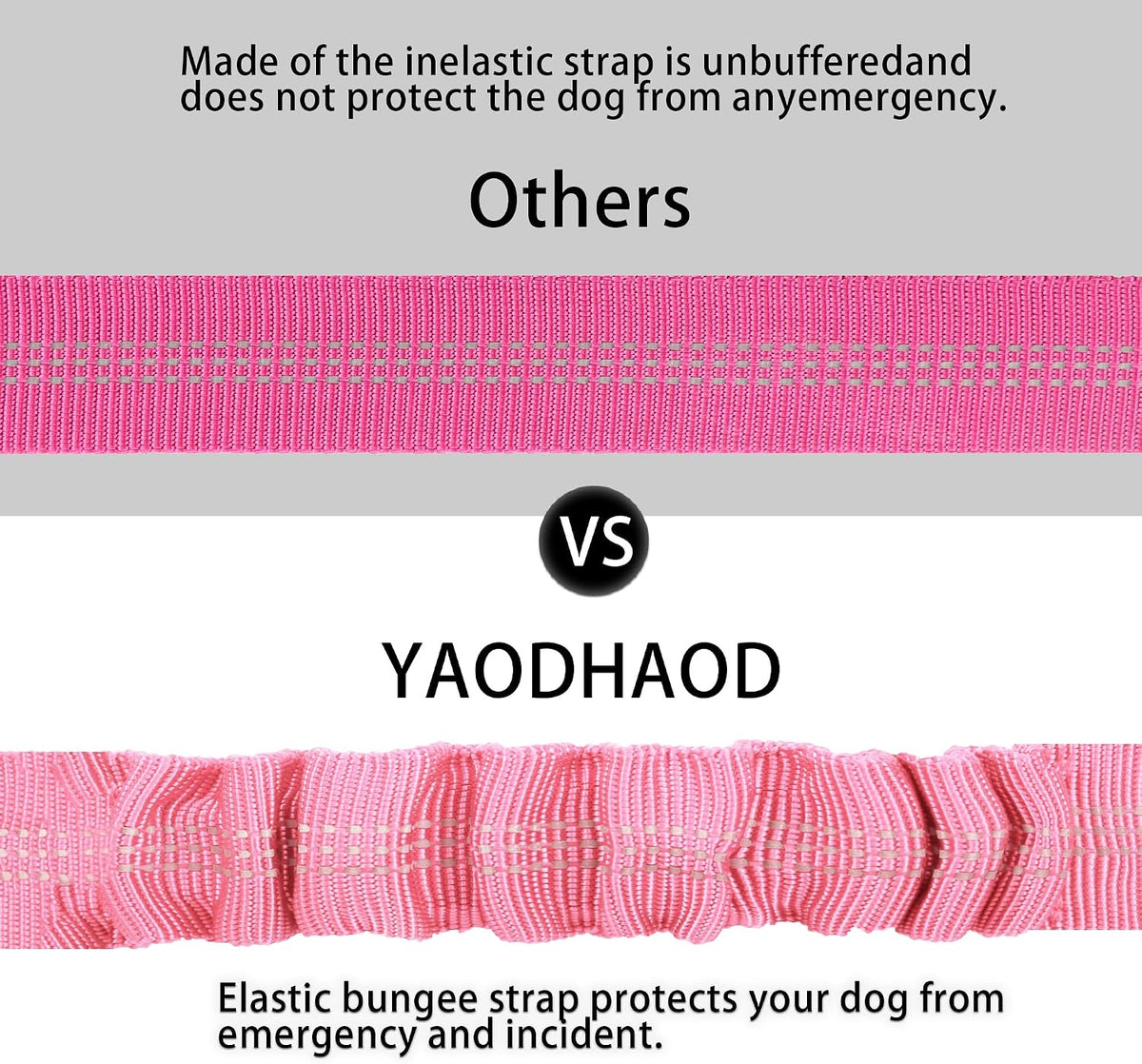 YAOHDAO Dog Seat Belt Harness for Car - Pink - image 4