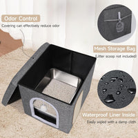 Shikha Hidden Cat Litter Box Enclosure with Scratch Pad & Storage Bag - Grey - image 3