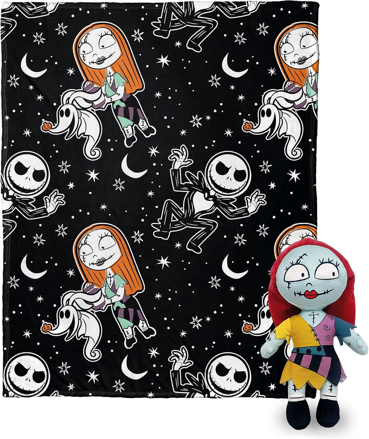 Northwest Character Hugger Pillow & Silk Touch Throw Blanket Set - Nightmare Before Christmas - Sally Frights