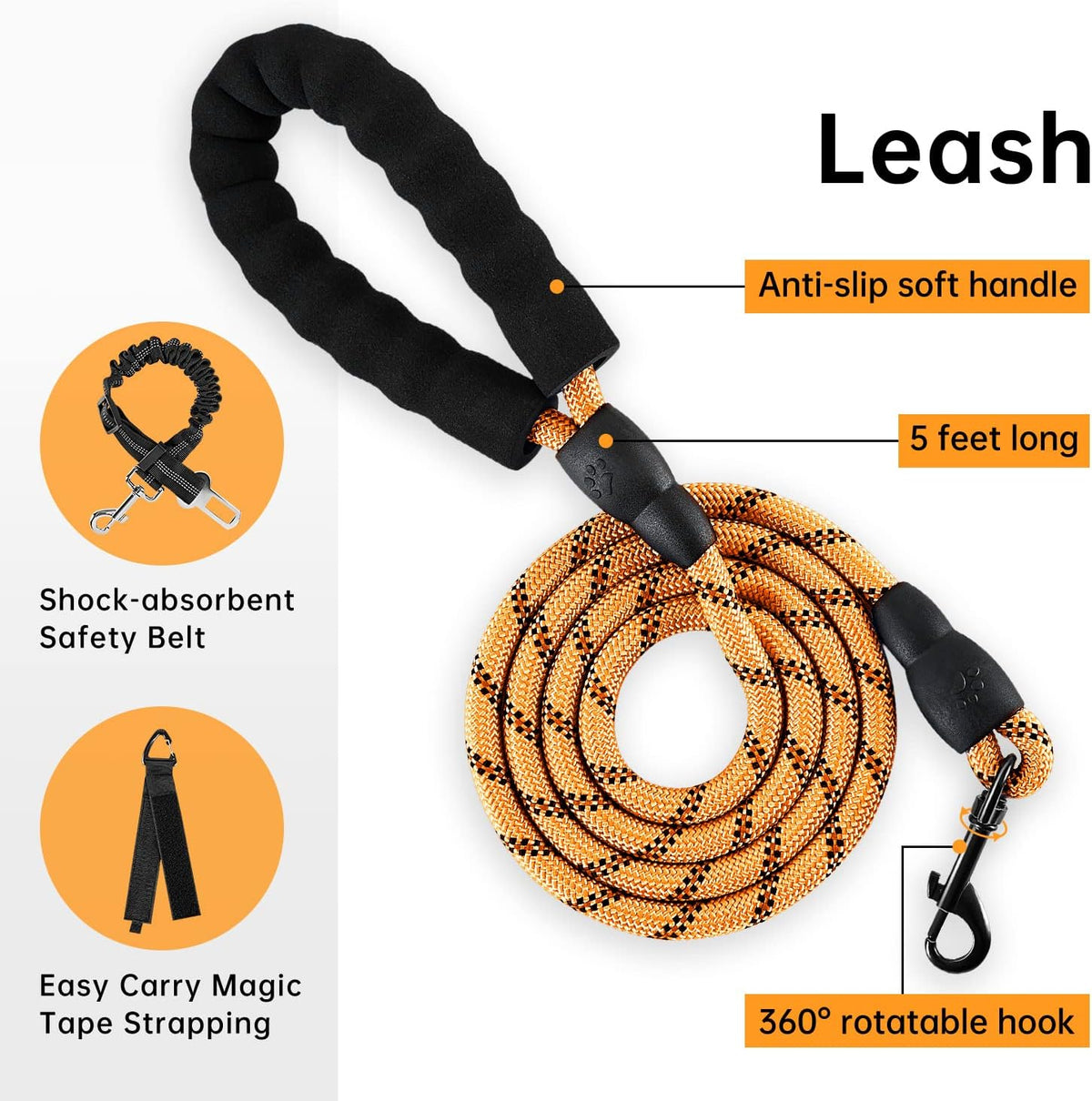 IVY&LANE No Pull Dog Harness for Medium Dogs - Orange / X-Large - image 3
