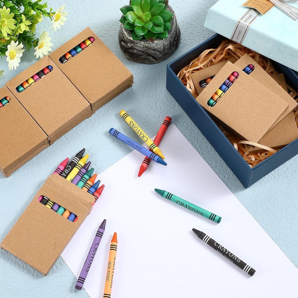 Trandraft bulk crayons in 50 individual mini packs of 8 colors - view 4