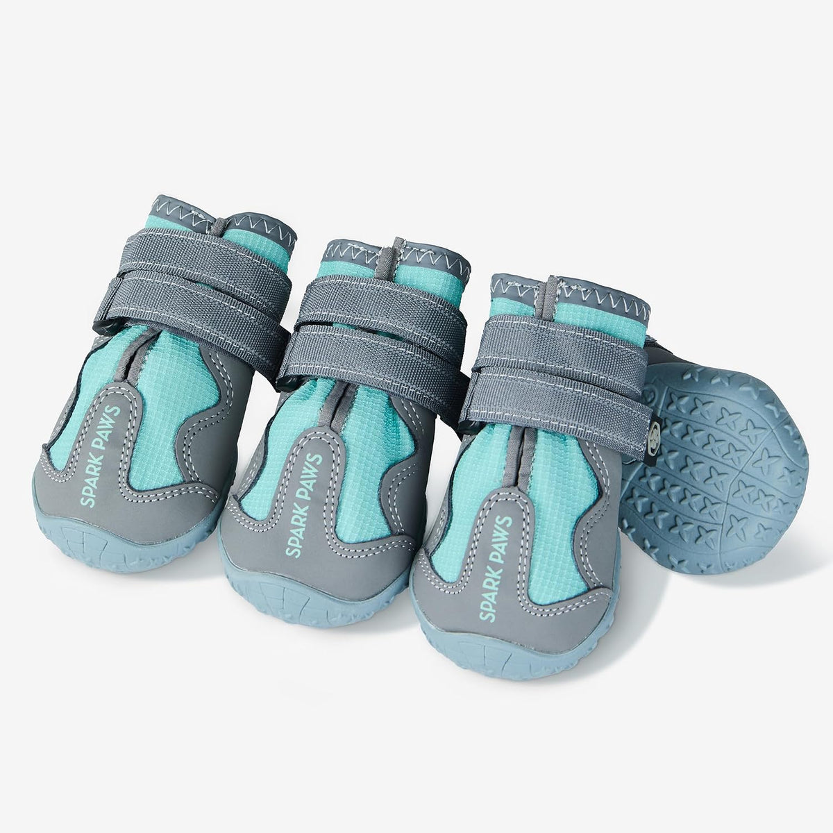 Spark Paws 365 Dog Shoes - Dog Snow Boots & Booties for Small Large Dogs – Essentials for Dogs - 365 Teal / Size 2: 1.8"x2.17"(W*L) (Pack of 4)