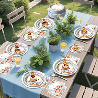 yunhuatdm 180 piece cute ghost Halloween plates and napkins set, black and white - view 37