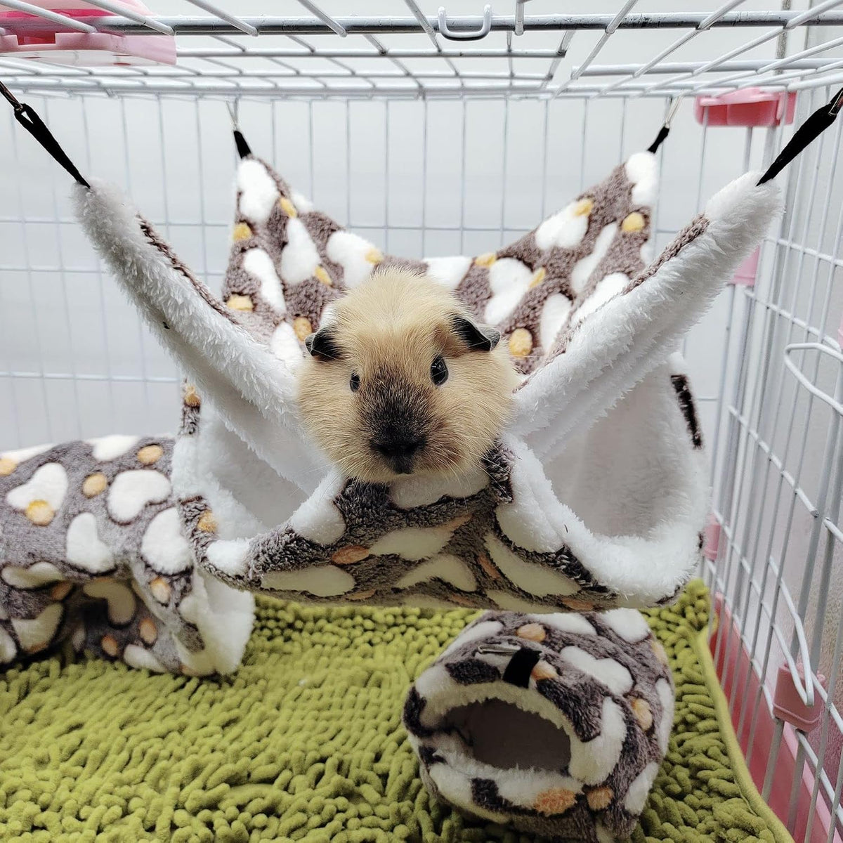 Straps are Adjustable Sugar Glider Pouch Hammock Bed Bedding - 2Tier Love BrownX2Pcs - image 2