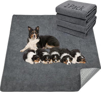 LOOBANI Washable Pee Pad for Dogs, 2 Packs Non-Slip Puppy Training Pads, Fast Absorbent Pet Whelping Pads, Puppy Playpen Mat for Incontinence, Housebreak, Crate, 36x41in, Gray