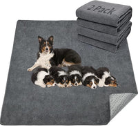 LOOBANI Washable Pee Pad for Dogs, 2 Packs Non-Slip Puppy Training Pads, Fast Absorbent Pet Whelping Pads, Puppy Playpen Mat for Incontinence, Housebreak, Crate, 31x36in, Gray