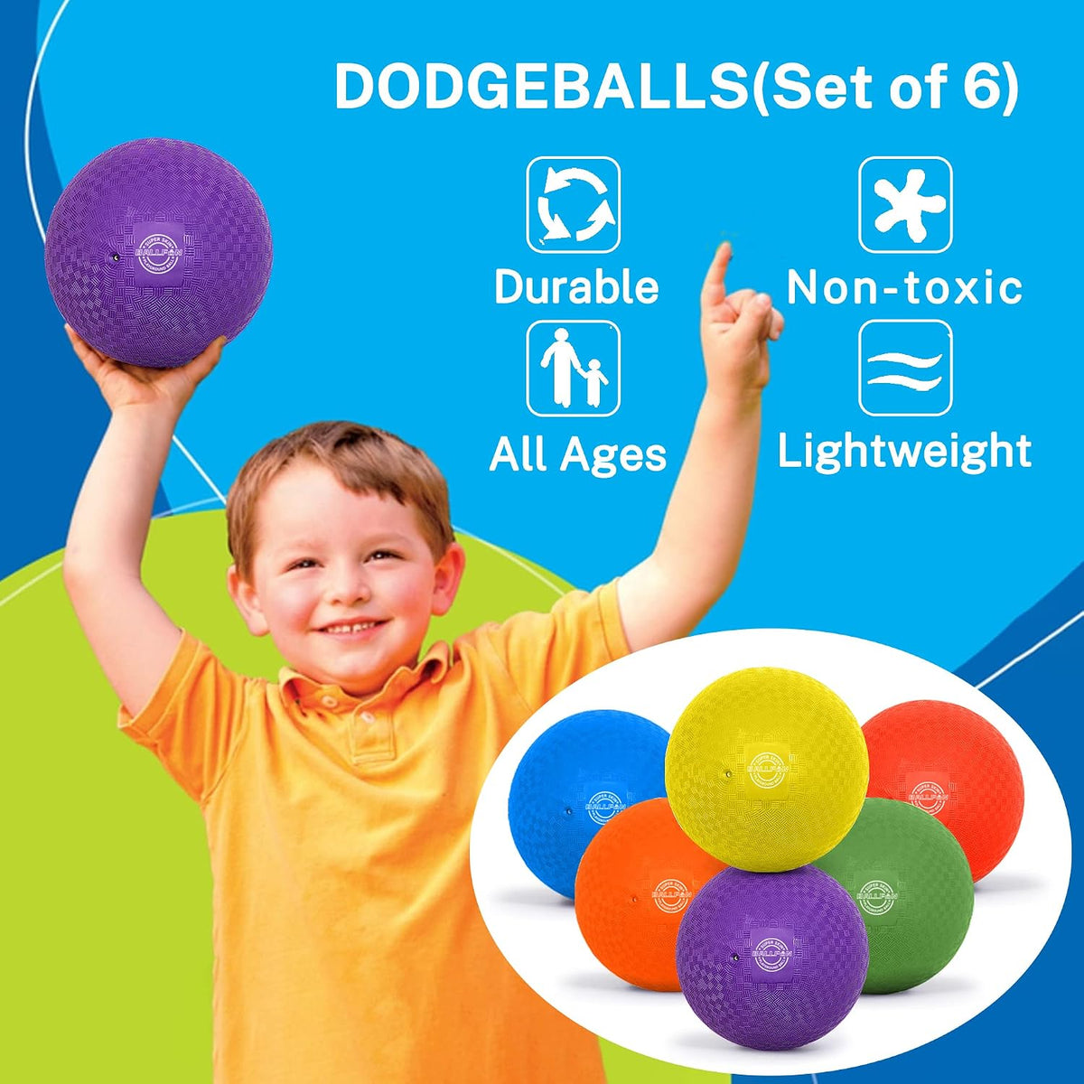 8.5 Inch Dodgeballs Playground Balls - 7-Inch - Pack of 6 - image 3