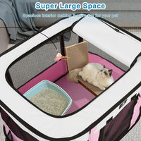 X-ZONE PET Dog Playpen, Puppy Cat Play Pen Portable Foldable Indoor/Outdoor Tent Crate Cage - Pink / Small - image 2