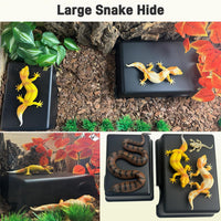 Reptile Hide Cave, Snake Hide for Ball Python & Gecko - Black / X-Large (2 Count) - image 3