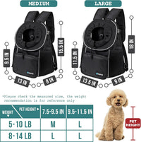PetAmi Dog Front Carrier Backpack - Medium (15x8x15.5) / Black - image 3