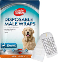 Simple Solution Male Dog Diapers, Disposable Belly Bands, M - Large (Pack of 30) / 30