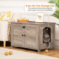 HOOBRO Litter Box Enclosure - Greige / 31" L x 17.5" W x 19.7" H - image 2