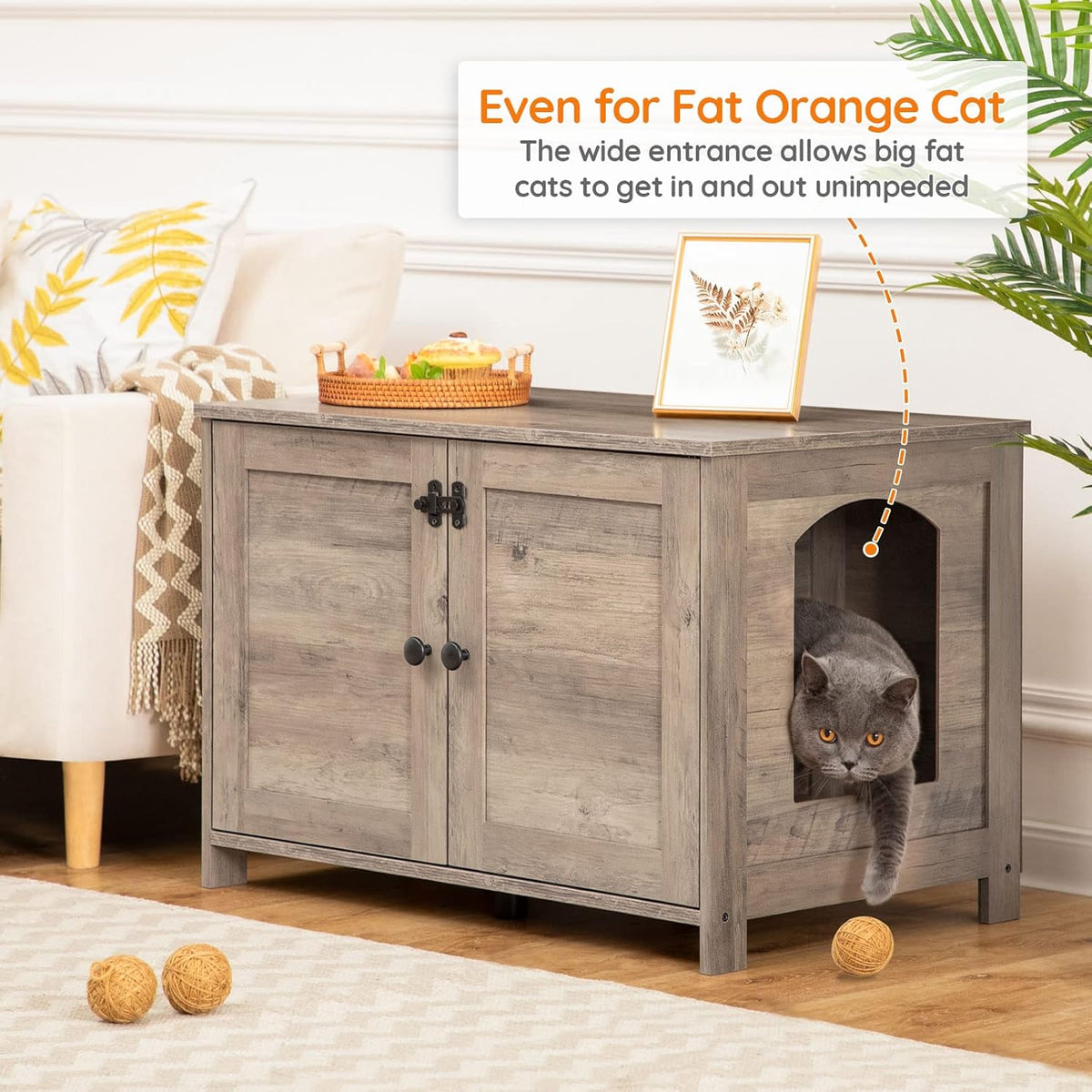 HOOBRO Litter Box Enclosure - Greige / 31" L x 17.5" W x 19.7" H - image 2
