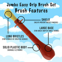 U.S. Art Supply 10-Piece Thick Paint Brush Set - Jumbo Tempera - image 4