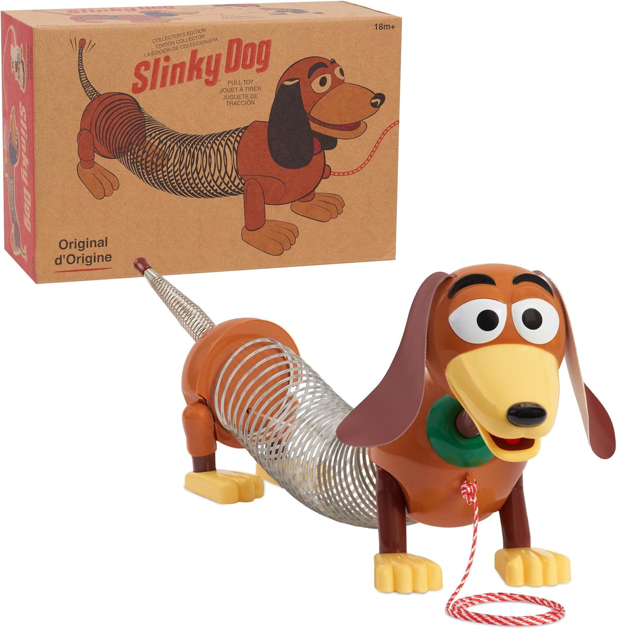 Just Play Retro Slinky Dog Pull Toy, Original Walking Spring Toy – Fun for Kids & Family