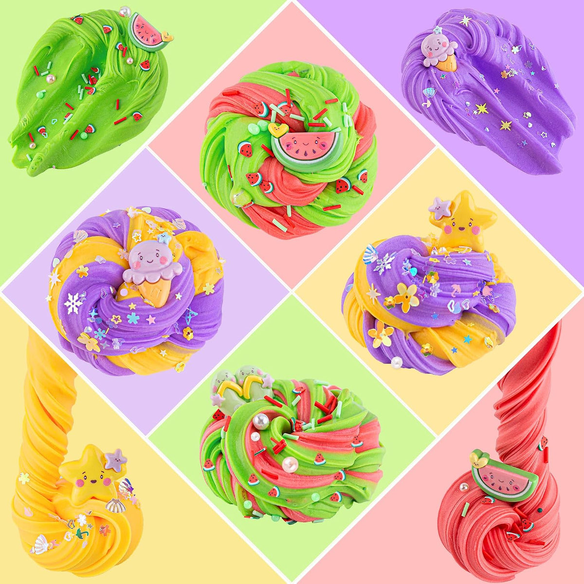 LAWOHO 18 pack butter slime kit for girls with slime add-ins and charms - view 9