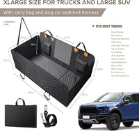 SHARLOVY XL Truck Back Seat Extender for Dogs, Large Hard Bottom Dog Car Seat Cover for Back Seat, Heavy Duty Dog Car Hammock, Waterproof Pet Seat Covers for Trucks, F150, Ram1500 and Large SUV