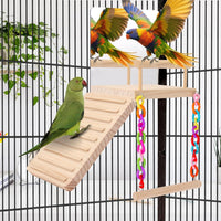 KyoukiBird Perch Platform Bird Toys with Bird Mirror Climbing Ladder - image 4