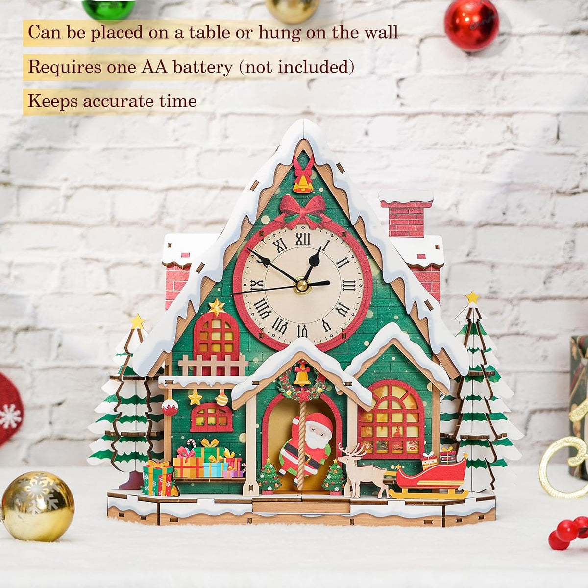 Halloween 3D Puzzles for Adults Halloween Puzzle Clock Adult Craft – Fun for Kids & Family - Christmas Clock - image 4