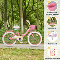 Glerc Maggie Girls Bike, 12-20 Inch Kids Bike for 2-13 Years Old Children, Princess Style Kids - Pink & White / 20 Inch - image 2