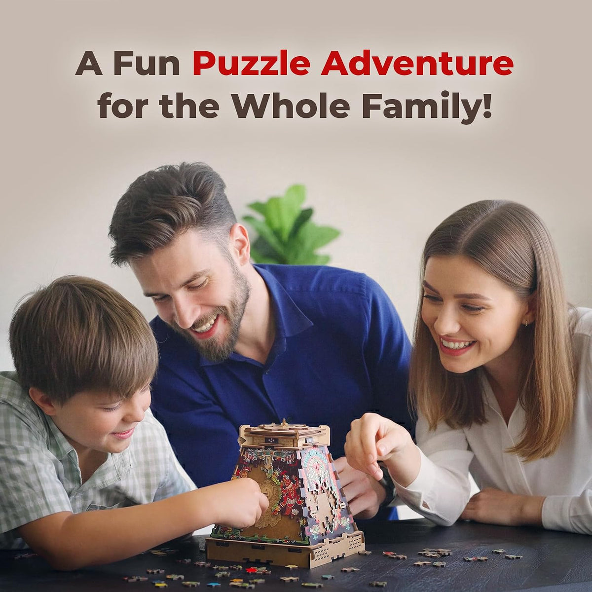 iDventure CluePuzzle Pyramid of the Sun 3D birch wood puzzle box with Aztec design - view 10