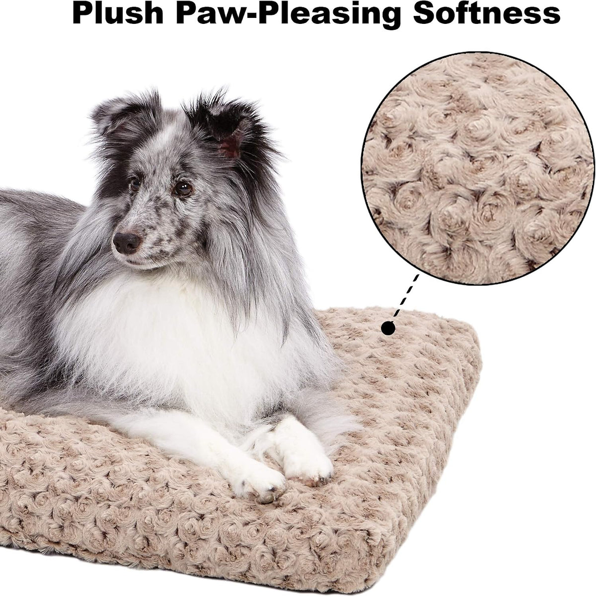 MidWest Homes for Pets XXS QuietTime Deluxe Gray Ombré Swirl Plush - Mocha / 30 inch - image 4