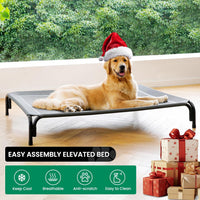 Elevated Dog Bed Raised Outdoor Dog Cot for Large Dogs - L-43.3"L×31.9"W×7.9"Th / Grey - image 2