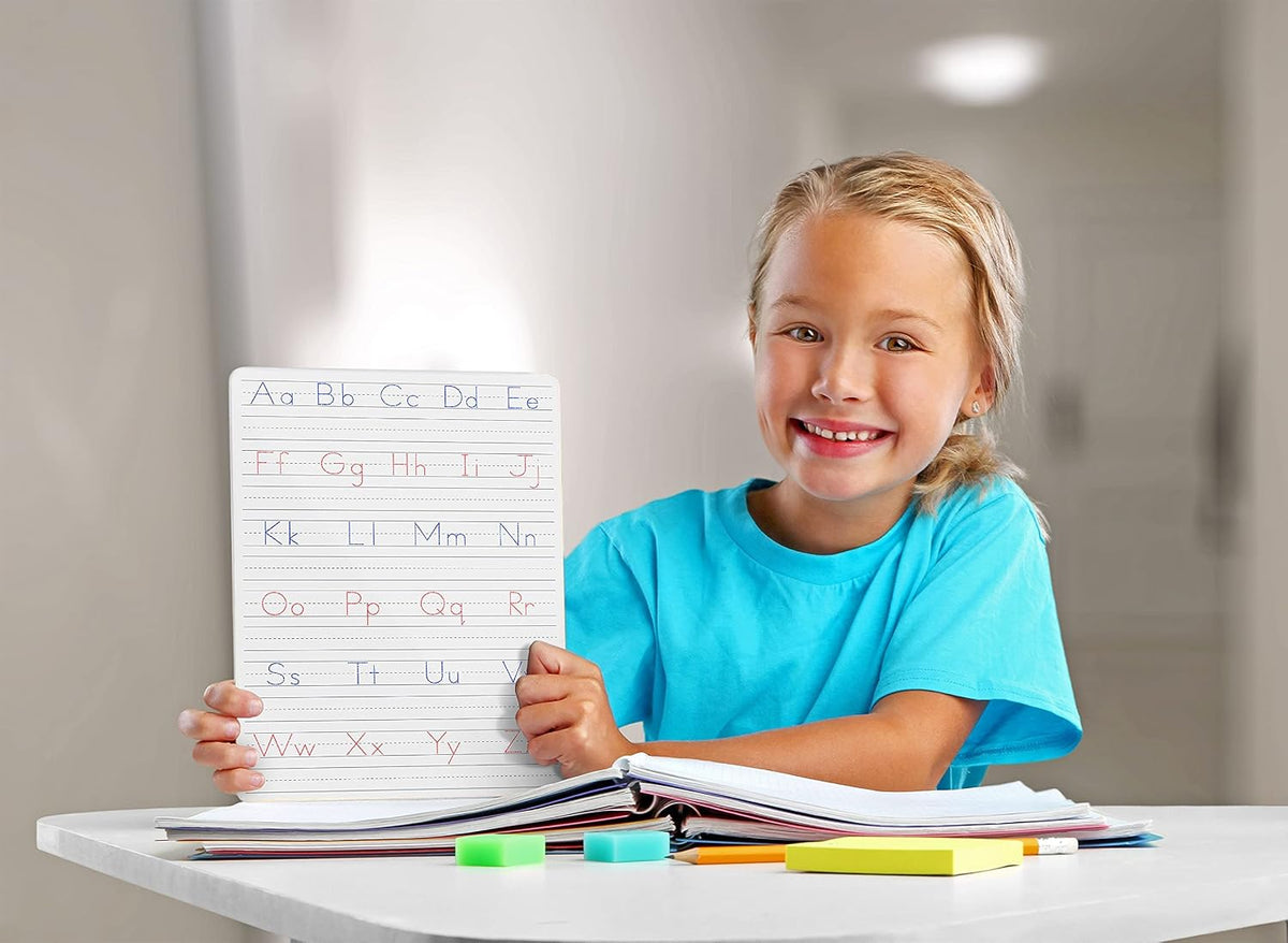 Scribbledo Alphabet Tracing Whiteboard, Dry Erase Lapboard 9x12 – Fun for Kids & Family - Set of 10 Boards & Erasers - image 4