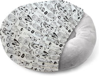 Round Dog Bed Covers Replacement Washable - Doodle Dogs / Large (Up to 45″)