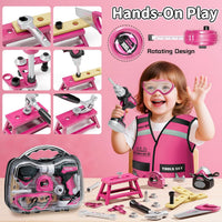 KidBloom Kids Tool Set, Toddler Tool Set with Box - Pink - image 4