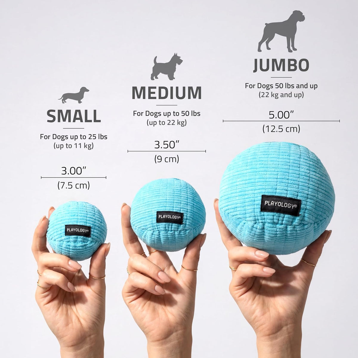 Playology Durable Plush Bone Toy, Squeaky Bone, Jumbo - Jumbo Ball / Peanut Butter - image 3