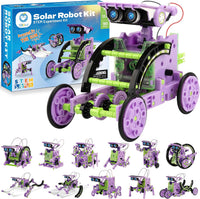 Sillbird 12-in-1 Solar Robot Building Kit STEM Gift for Boys Ages 8-13 – Fun for Kids & Family - Purple-green