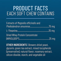 Nutramax Solliquin Calming Behavioral Health Supplement for Small to Medium Dogs and Cats - With L-Theanine, Magnolia / Phellodendron, and Whey Protein Concentrate, 75 Soft Chews