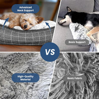 Calming Dog Bed for Couch with Cozy Raised Edge - Grey / 35"L x 31"W x 4.5"Th - image 4