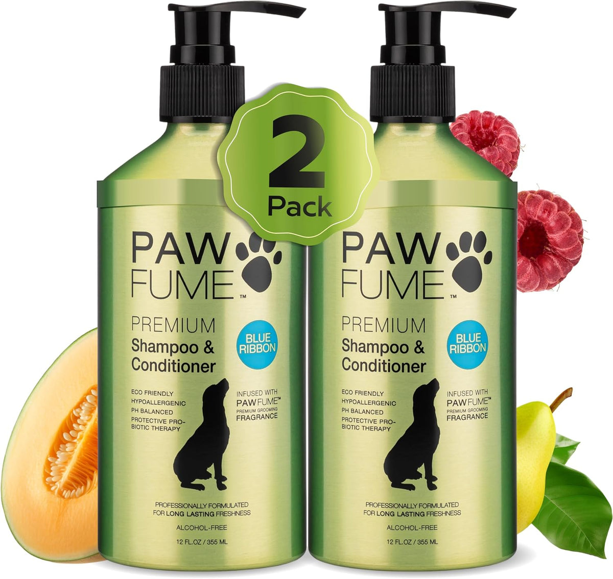 PAWFUME Deshedding Dog Shampoo and Conditioner, Show Dog - Shampoo & Conditioner Blue Ribbon / Pack of 2