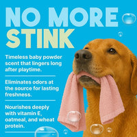 TropiClean Dog Perfume, Long Lasting Baby Powder Cologne, Deodorizing Spray for Smelly Dogs, After Bath Detangling Spray with Vitamin E, Safe for Cats, 8oz.