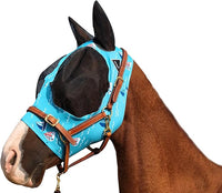 Horse Fly Mask Super Comfort Horse Fly Mask Elasticity Fly Mask with Ears We Only Make Products That Horses Like… (Sky Blue, L)