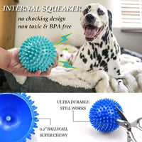 Dog Balls 4.5” Squeaky Dog Toys Spikey Ball for Aggressive Chewers - 4.5 Set of 4（Purple） - image 2